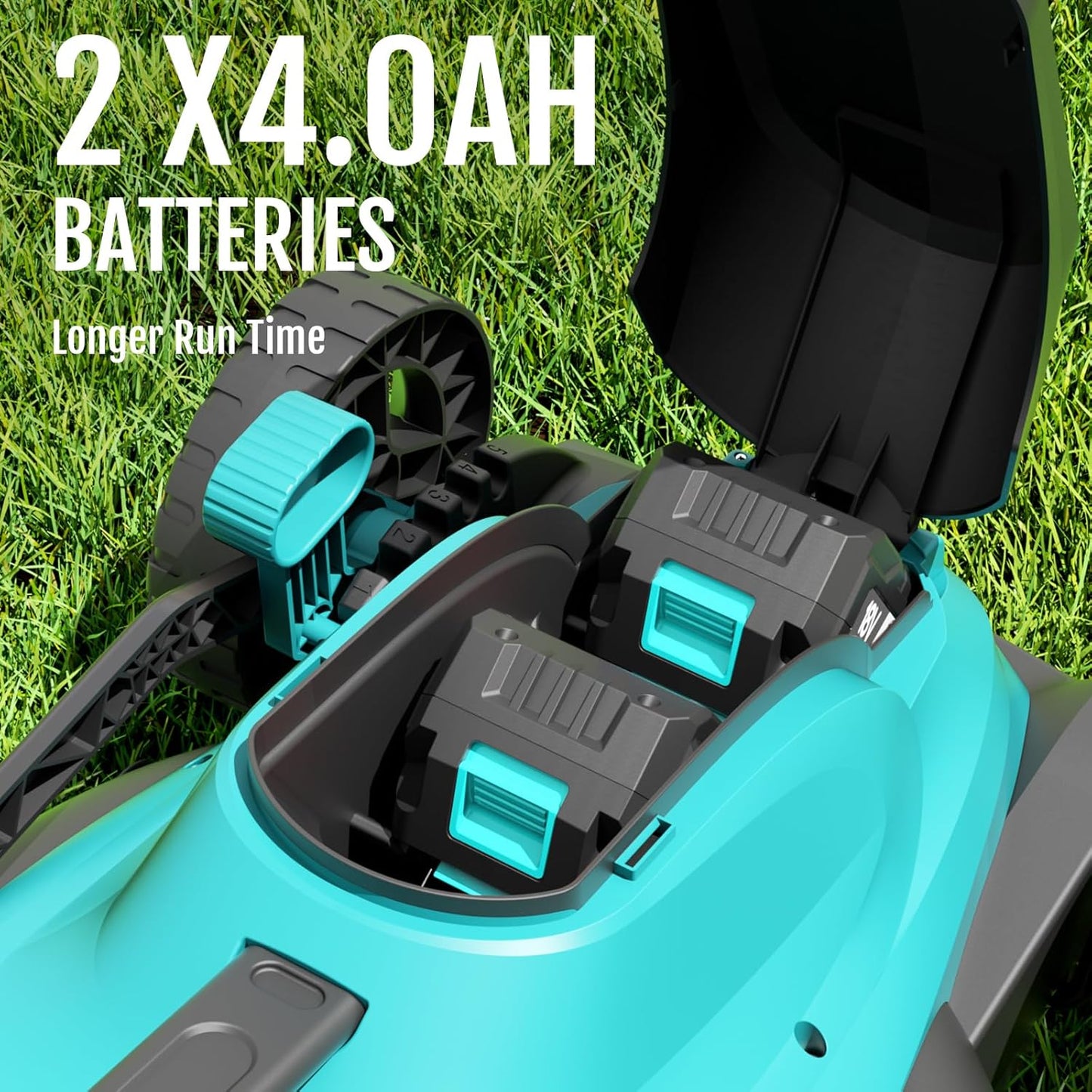 (2025 Model) YARDCARE 36V Brushless Cordless Lawn Mower with 2X4.0Ah Batteries, LED Display Screen, Electric Lawnmower with 5-Position Height Adjustment, 8 Gallon Grass Bag, Charger